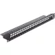 Delock 19" 24 portos Keystone patch panel tehermentesítővel (43277)