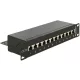 Delock 10  Patch Panel 12 portos Cat.6 fekete