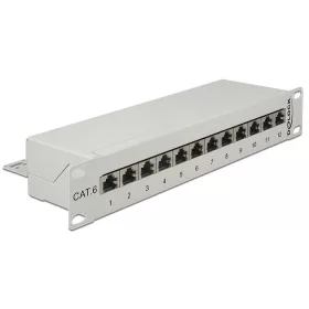 Delock 10  Patch Panel 12 portos Cat.6 szürke