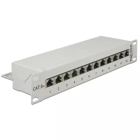 Delock 10  Patch Panel 12 Port Cat.6A szürke