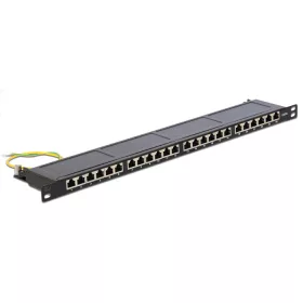   Delock patch panel 24 port Cat6 0.5U 19" árnyékolt fekete (43316)