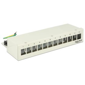 Delock Keystone asztali patch panel 12 portos szürke