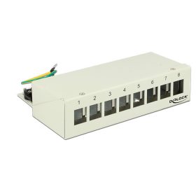 Delock Keystone asztali patch panel 8 portos szürke (43336)