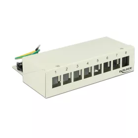 Delock Keystone asztali patch panel 8 portos szürke (43336)