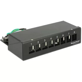 Delock asztali patch panel 8 port fekete (43338)