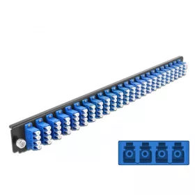   Delock 19  kötő doboz első panele 24 porttal LC Quad kék (43369)