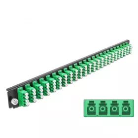   Delock 19  kötő doboz első panele 24 porttal LC Quad zöld (43370)