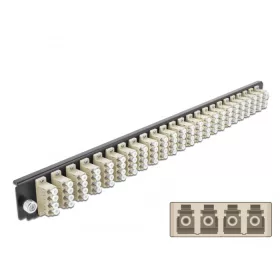   Delock 19  kötő doboz első panele 24 porttal LC Quad bézs (43371)