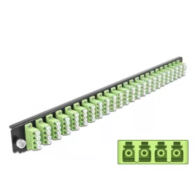   Delock 19  kötő doboz első panele 24 porttal LC Quad citromzöld (43374)
