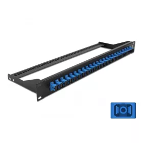   Delock 19  száloptikás csatlakozó panel 24 portos SC Simplex kék