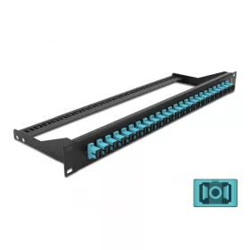   Delock 19  száloptikás csatlakozó panel 24 portos SC Simplex vízkék (43383)