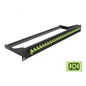   Delock 19  száloptikás csatlakozó panel 24 portos SC Simplex citromzöld