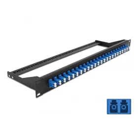   Delock 19  száloptikás csatlakozó panel 24 portos LC Duplex kék