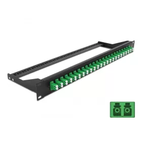   Delock 19  száloptikás csatlakozó panel 24 portos LC Duplex zöld