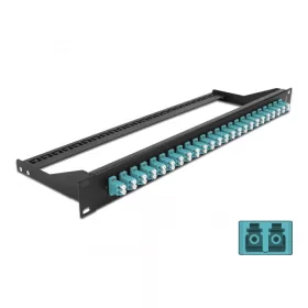   Delock 19  száloptikás csatlakozó panel 24 portos LC Duplex vízkék