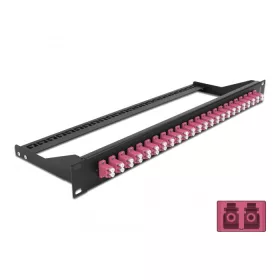   Delock 19  száloptikás csatlakozó panel 24 portos LC Duplex ibolya