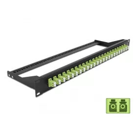   Delock 19  száloptikás csatlakozó panel 24 portos LC Duplex citromzöld