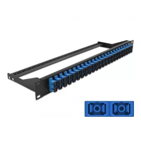   Delock 19  száloptikás csatlakozó panel 24 portos SC Duplex kék