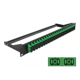   Delock 19  száloptikás csatlakozó panel 24 portos SC Duplex zöld