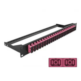   Delock 19  száloptikás csatlakozó panel 24 portos SC Duplex ibolya (43396)