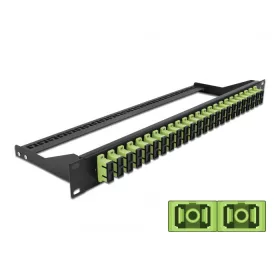   Delock 19  száloptikás csatlakozó panel 24 portos SC Duplex citromzöld