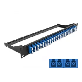   Delock 19  száloptikás csatlakozó panel 24 portos LC Quad kék