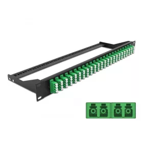   Delock 19  száloptikás csatlakozó panel 24 portos LC Quad zöld