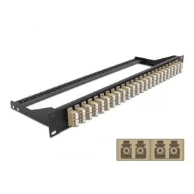   Delock 19  száloptikás csatlakozó panel 24 portos LC Quad bézs