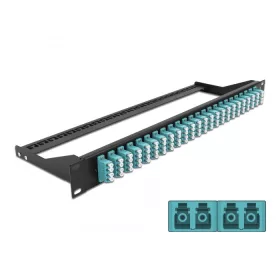   Delock 19  száloptikás csatlakozó panel 24 portos LC Quad vízkék