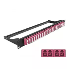   Delock 19  száloptikás csatlakozó panel 24 portos LC Quad ibolya