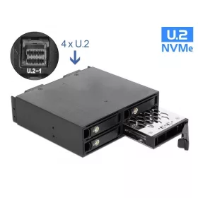  Delock Zárható 5.25  mobil rekeszek 4 db. 2.5  U.2 NVMe SSD-hez