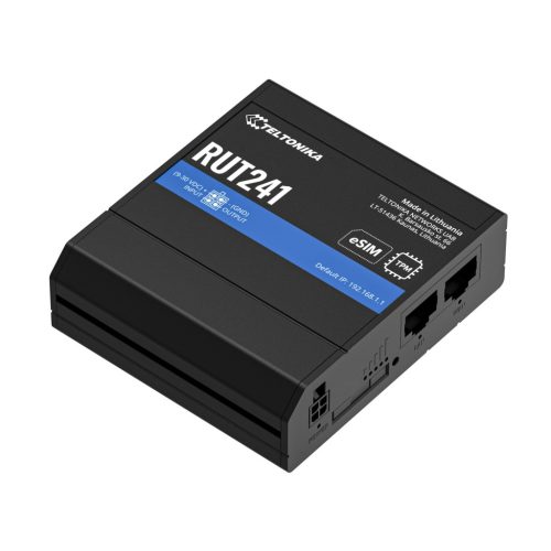 Teltonika RUT241 eSIM | Industrial 4G LTE router | Cat 4, 2x RJ45 100Mb/s, eSIM