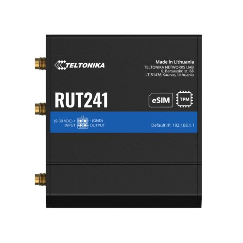 Teltonika RUT241 eSIM | Industrial 4G LTE router | Cat 4, 2x RJ45 100Mb/s, eSIM