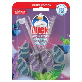   Duck® Active Clean WC-öblítő rúd DUO 77,2 g Virtual Violet