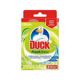   Duck® Fresh Discs zselés WC-öblítő korong utántöltő 2x36 ml Lime Ajándék adagolóval