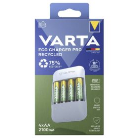   VARTA Eco Charger Pro Recycled töltő 4db RECYCLED akkumulátor AA 2100 mAh