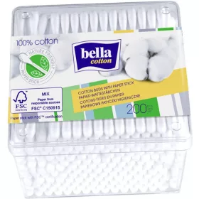 BELLA COTTON Fültisztító Pálcika, Tégladobozos 200 db
