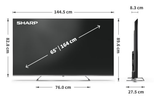 SHARP 65JP7265E 164cm-es 4K Ultra HD QLED MiniLED Google TV Harman Kardon hangszórókkal