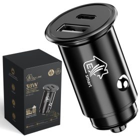   Extralink Smart Life Car charger | 38W, 1x USB-C, 1x USB-A | Black
