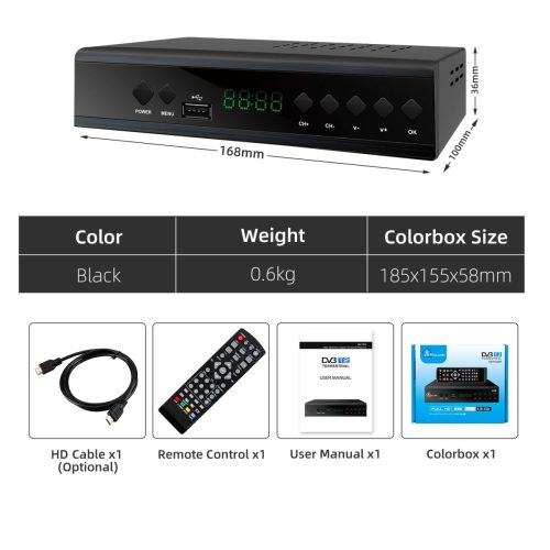 Extralink Home | DVB-T2 TV Decoder Tuner | H.265 HEVC FULL HD USB HDMI + Remote Control