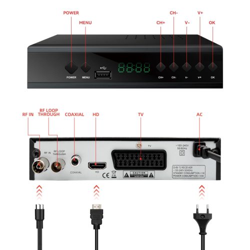 Extralink Home | DVB-T2 TV Decoder Tuner | H.265 HEVC FULL HD USB HDMI + Remote Control