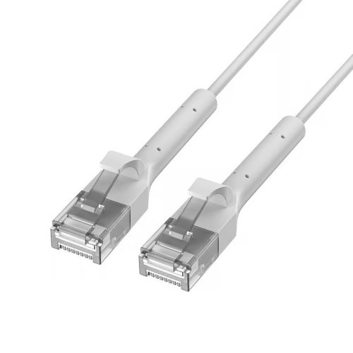 EXTRALINK LAN PATCHCORD CAT.6 U/FTP 1M 1GBIT BENDABLE BOOTED FOILED TWISTED PAIR BARE COPPER WHITE