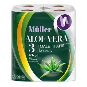 Müller toalettpapír Aloe Vera 3 rétegű 8 tekercs