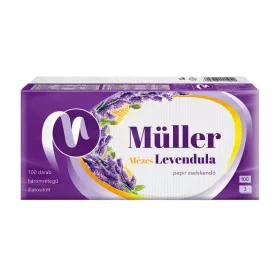 Müller papírzsebkendő 100 db Mézes Levendula 3 rétegű
