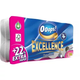   Ooops! Excellence toalettpapír 8 tekercs 3 rétegű Sensitive