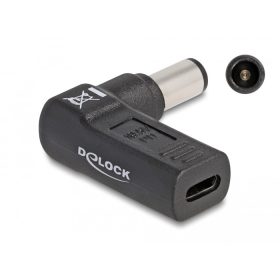   DeLock notebook töltő adapter USB-C anya -> DELL 7,4 x 5,0 mm apa hajlított (60008)