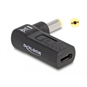   Delock Laptop töltőkábel adapter USB Type-C  anya - Acer 5,5 x 1,7 mm apa 90  fokban hajlított