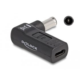   Delock Laptop töltőkábel adapter USB Type-C  anya - Sony 6,0 x 4,3 mm apa 90  fokban hajlított