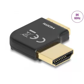   Delock HDMI adapter apa - anya 90 fok jobbra hajlítva 8K 60 Hz fém