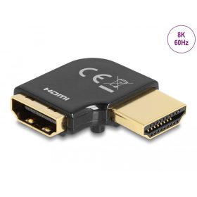   Delock HDMI adapter apa - anya 90 fok balra hajlítva 8K 60 Hz fém